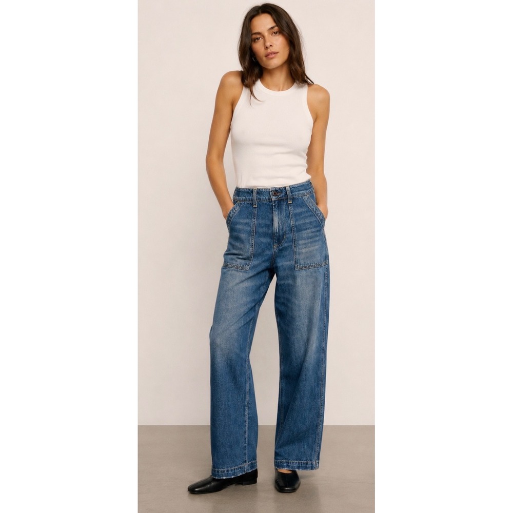 AMO easy army slouch jeans relaxed straight leg blue 26 Streetwear 
Utilty